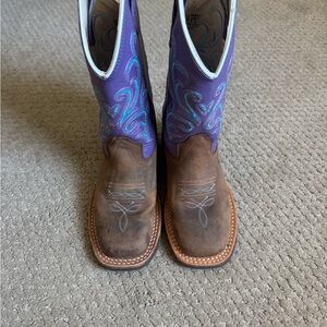 Old West Purple and Cream Western Boots